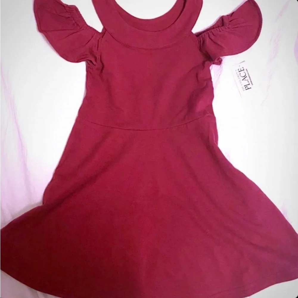 New Girls Size XS Magenta Pink Cold Shoulder Dress - Picture 1 of 2